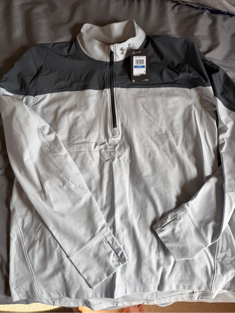 Under Armour Men’s White & Gray Lightweight Quarter-Zip Shirt Jacket